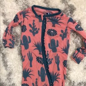 Kickee cactus footless pajamas